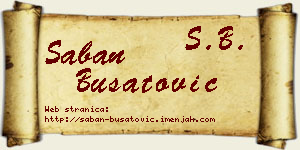 Šaban Bušatović vizit kartica